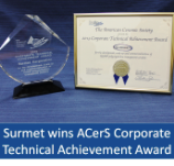 Surmet wins ACerS Corporate Technical Achievement Award